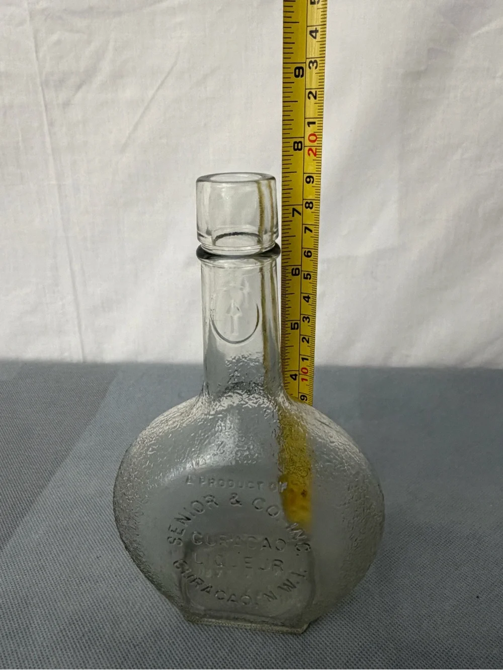 Senior & Co Curacao Liqueur Vintage Glass Bottle (F248)